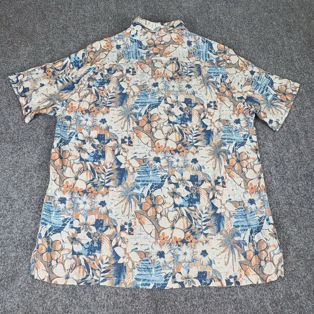 Margaritaville Shirt Mens L Hawaiian Floral Silk Linen Beach Resort Cruise Dad‎ - Picture 6 of 14